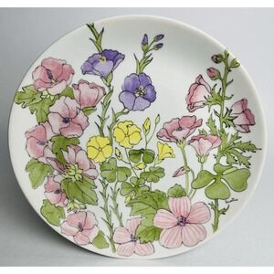 Ernestine Salerno Amaryllis Floral Plates‎ Set of 3 Italy 10 3/8" Dinnerware
